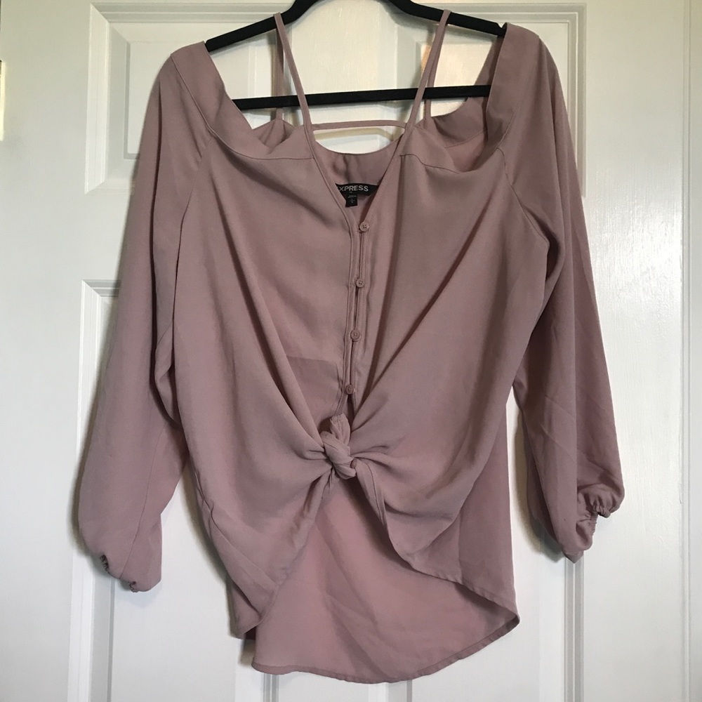 Express cold shoulder mauve shirt
